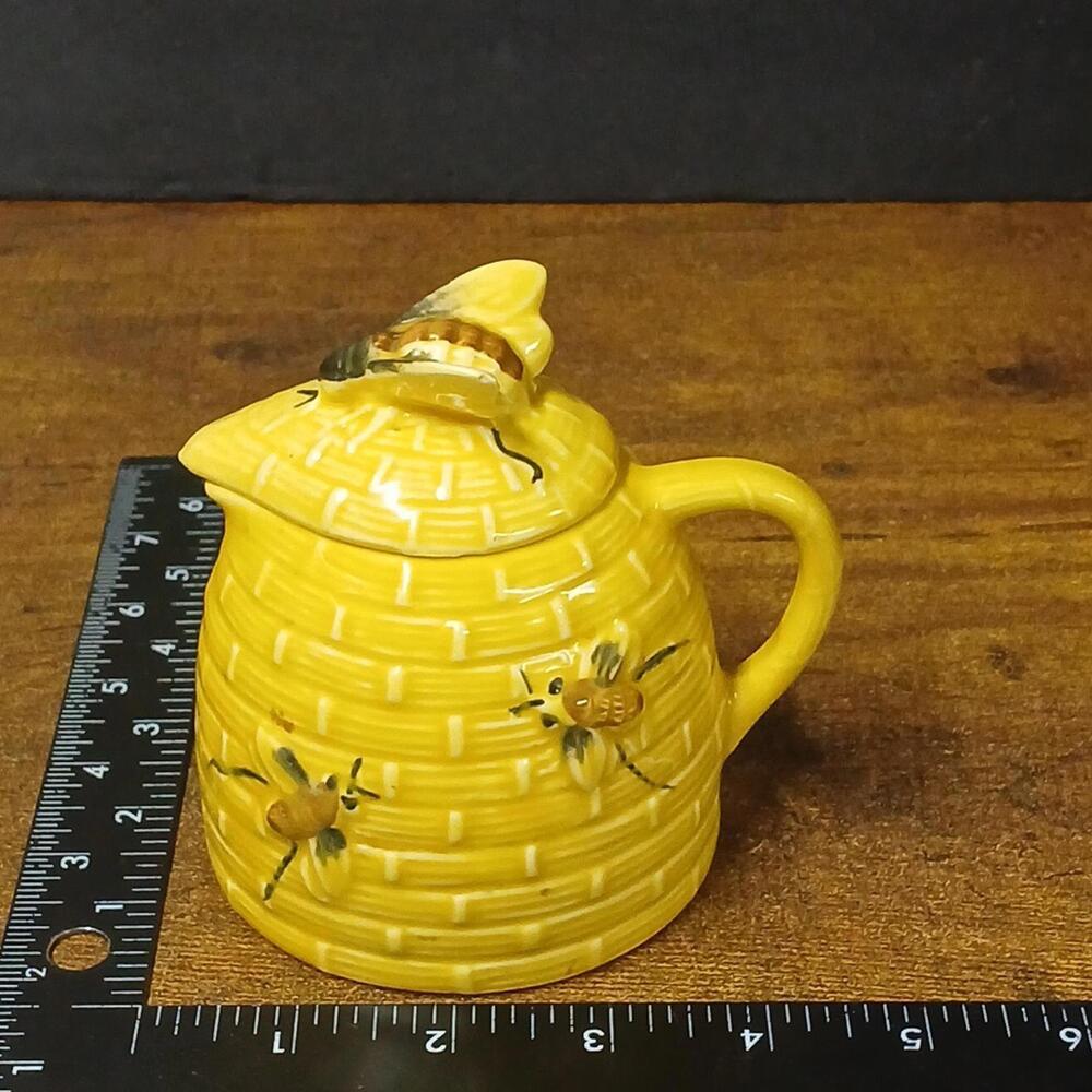 VTG Ceramic Beehive Honey Pot W/ Cork & Top 4.75x4.5” - Picture 6 of 7